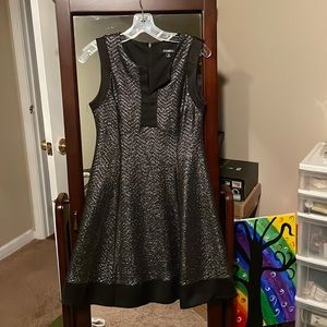 Black silver sparkle A line dress